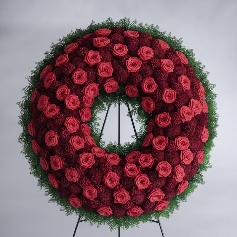 Red Funeral Wreath