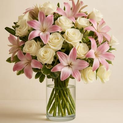 Lady in White & Pink