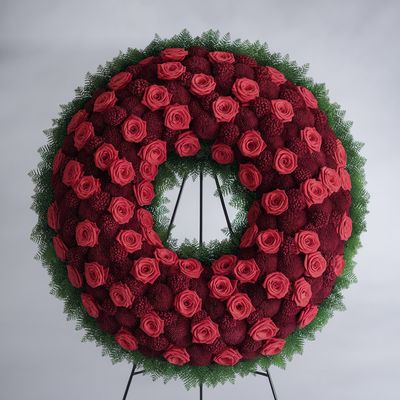 Red Funeral Wreath