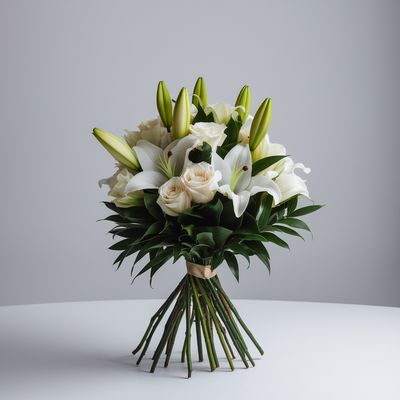 White Lilies and Roses